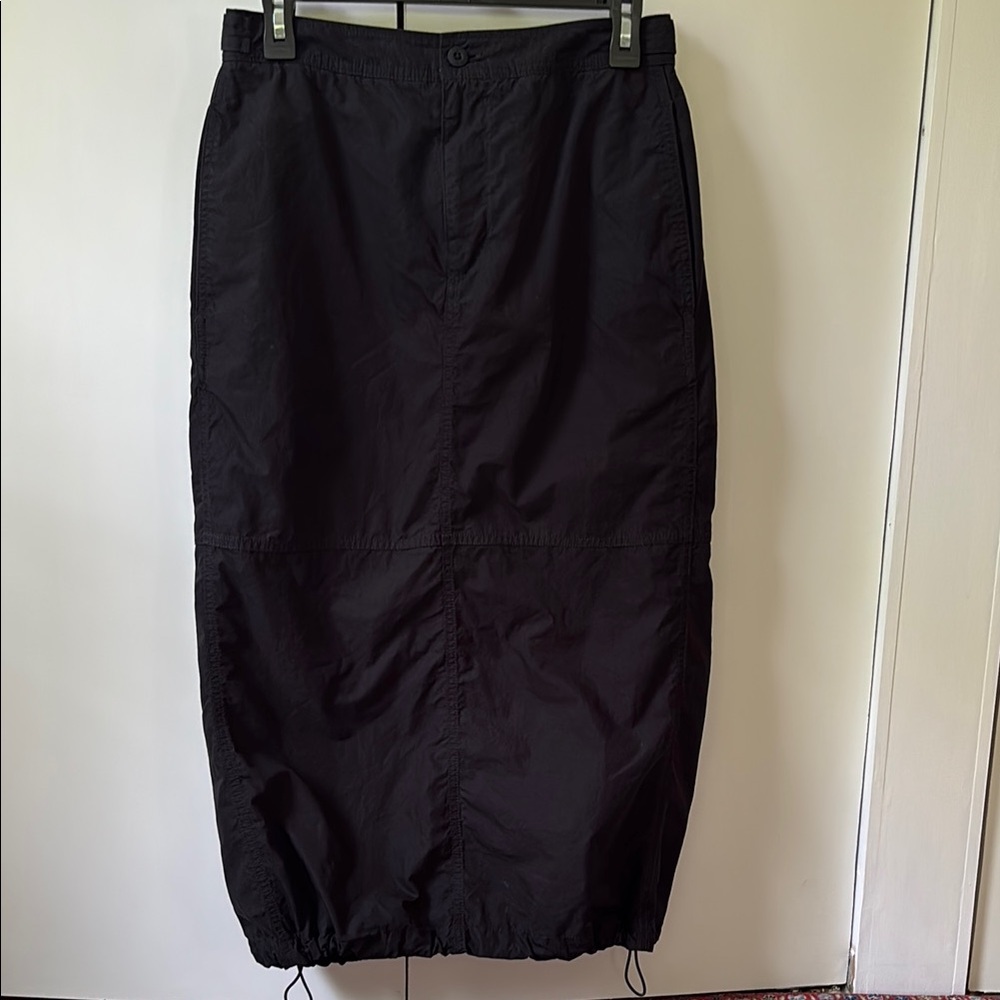 Aritzia TNA Black Ruched Bubble Maxi Skirt